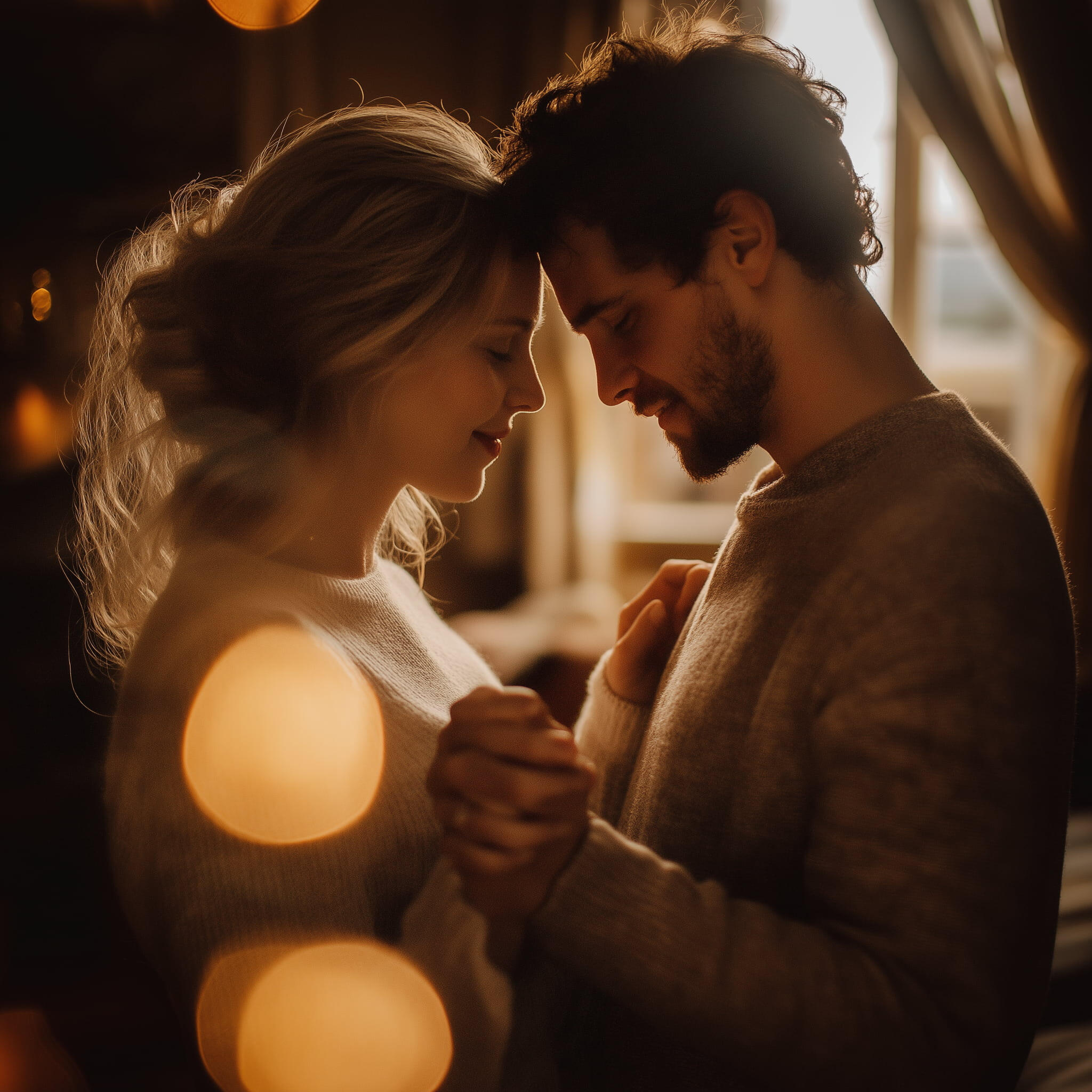 Couple dancing to thier own tune a couple dances in their living room to the sound of their custom track made by custommade.music